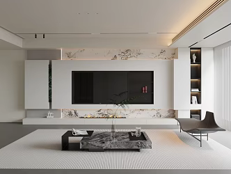 Modern Italian TV background wall 3d model