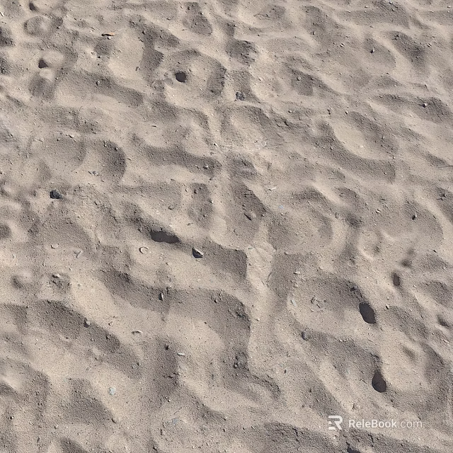 Natural Sand Texture Structure On Beach With Irregular Patterns And Pebbles 3d model