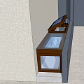 Modern Residential Building Entrance Area With Stone Wall Wooden Bench And Gray Floor Tiles