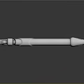 Futuristic Sci Fi Gun With Metallic Silver Finish And Curved Grip