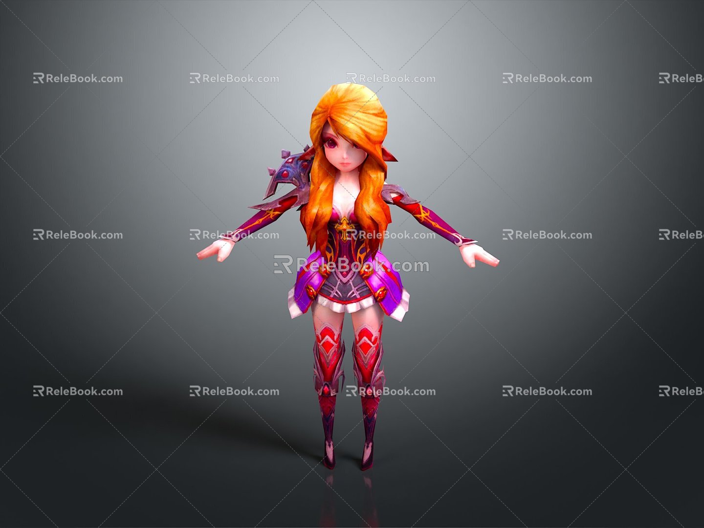 Female Elf Cartoon Witch Magic Witch Magic Girl Magician Elf Mage Warlock Wizard 3d model