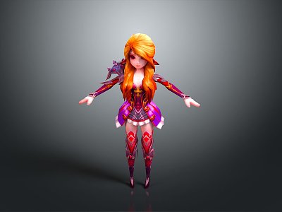 Female Elf Cartoon Witch Magic Witch Magic Girl Magician Elf Mage Warlock Wizard model