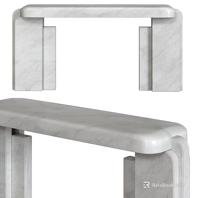 Modern Marble Console Table Interior Design With Sleek Lines And Elegant Base 3d model