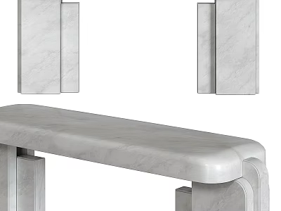 Modern Marble Console Table Interior Design With Sleek Lines And Elegant Base 3d model