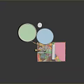 Light Green Paint Bucket With Small Cup Palette Roller And Colorful Tray