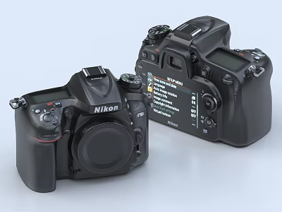 Nikon Digital Cameras Front And Back View With Camera Body Design For Photography Gear 3d model