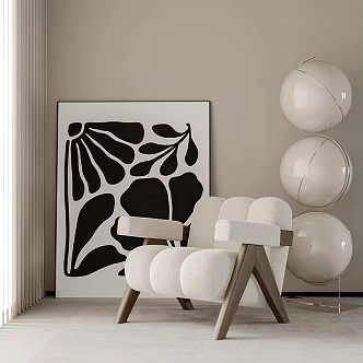 Leisure chair picture floor lamp 3d model