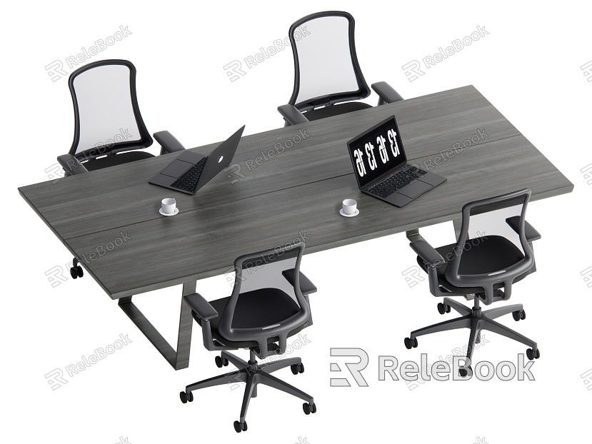 Office desk and chair combination model