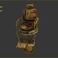 Vintage Style Massage Chair With Rustic Metal Frame And Comfortable Padded Seat