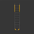 Scenic Natural Landscape Featuring Gray And Yellow Ladder Standing Against Gray Background With Reflective Base