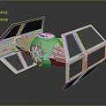 Detailed TIE Fighter 3D Model Showcasing Metallic Wings And Futuristic Design