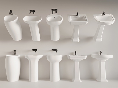 Floor Wash Basin Wash Basin Column Basin Vertical Basin Sanitary Ware 3d model