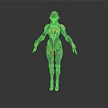 Sci Fi Humanoid Character With Mechanical Armored Suit Detailed Metallic Design And Glowing Accents