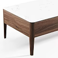 Modern Coffee Table With Carpenters Walnut Frame And Corian Marble Top 3d model