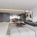 Modern Kitchen Interior With Marble Island Dark Cabinets Glass Doors And Appliances