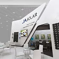 JA SOLAR Modern Exhibition Booth With Solar Product Displays And White Furniture