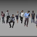 Diverse Group of People Standing and Sitting in Various Casual and Formal Attire