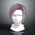 Game and Movie Character 3D Head Model With Stylized Light Brown Short Hair