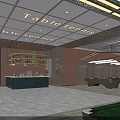 Modern Billiard Room Interior With Billiard Tables Ceiling Design Lighting And Bar Counter