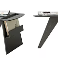 Modern Black Side Table With Magazine Storage And Top Tray Design 3d model