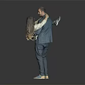 Man Carrying Woman In Intimate Moment Against Gray Background