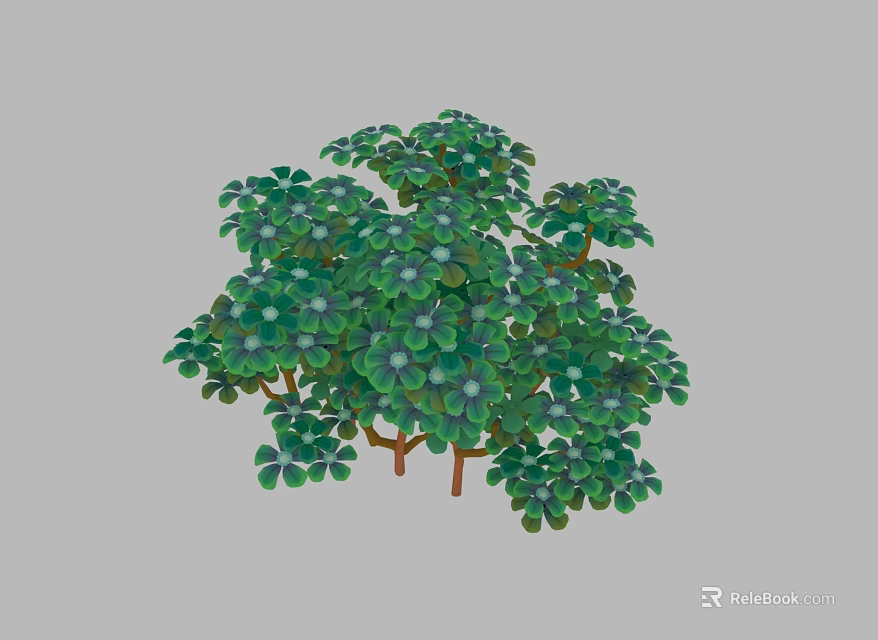 Lush Green Plant with Dense Foliage Vibrant Leaves and Bushy Appearance 3d model 