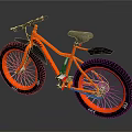 Stylish Orange Fat Tire Bicycle With Black Handlebar And Comfortable Seat
