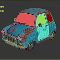 Vintage Blue Mini Car With Rusty Exterior And Classic Retro Design