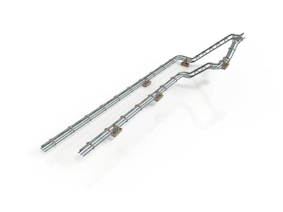 Industrial Equipment Metal Tubular Structures With Connecting Parts For Industrial Machinery 3d model