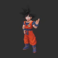 Dynamic Anime Game Character In Orange Outfit With Black Hair And Outstretched Hand