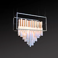 Sleek Modern Copper Frame Chandelier With Cylindrical Light Fixtures And White Base Design