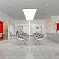 Modern Hair Salon Interior With Styling Chairs Mirrors And Marble Floor Red Accents