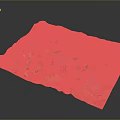 Modern 3D Terrain Model with Mountain Ranges River Valleys and Vegetation Zones
