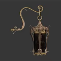 Exquisite Gold Decorative Pendant With Snake Shaped Hook And Dark Colored Body