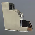 Vintage Commercial Cash Register With Open Drawer Digital Display And Keypad Features
