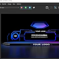 Red and blue against the animation stage 3d model