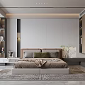 Modern Bedroom Interior Design With Plush Bed Soft Rug And Decorative Plant