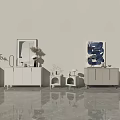 Modern Console Table And Side Cabinet With Minimalist Design And Decorative Elements
