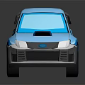 Blue Sporty Car with Rear Spoiler Front Air Intake and Black Alloy Wheels