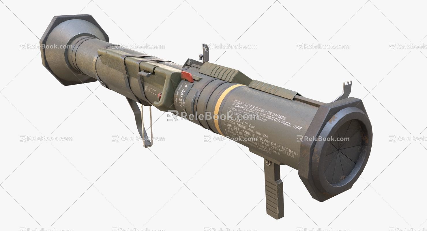 Anti-tank rocket launcher combination realistic anti-tank weapon rocket launcher heavy weapon war military 3d model