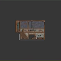 Medieval Tavern Interior With Wooden Structure Stone Walls Tables Fireplace And Tapestries