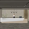 Modern reception desk Front Desk 3d model
