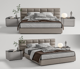 Modern Double Bed 3d model