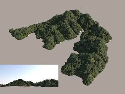 Green Dense Foliage Covered Mountainous Terrain 3D Model For Natural Landscape 3d model