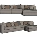Modern corner sofa multiplayer sofa 3d model