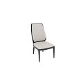Modern Upholstered Dining Chair With Black Frame Vertical Stitched Cushion And Gold Accent Slender Legs