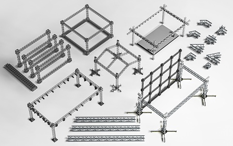 outdoor stage temporary stage open-air stage truss stage music festival stage 3d model