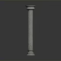 Classical Architectural Column With White Fluted Texture Base And Capital