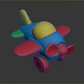 Colorful Playful Toy Spaceship For Children With Vibrant Wings And Body