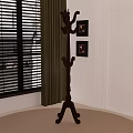 Classic Wooden Coat Hanger Stand With Curved Hooks For Home Hallway Interior